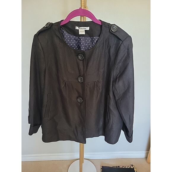 Nygard Collection Black Linen Blazer Jacket Women's 14 - Picture 1 of 12